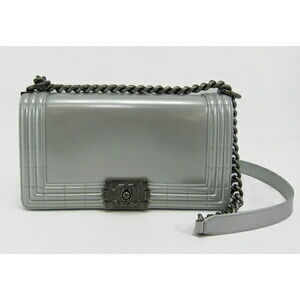 CHANEL chain Shoulder Bag silver